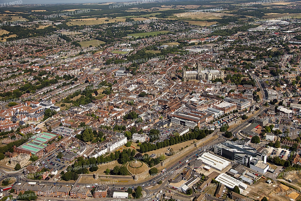 Aerial photograph of Canterbury Cathedral