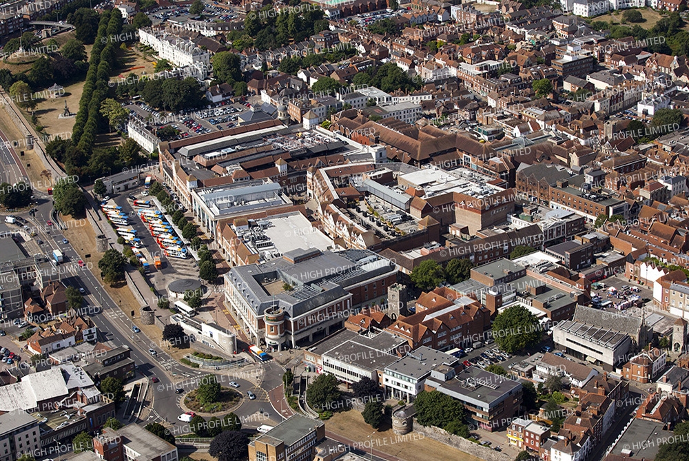 Aerial photograph of Canterbury City Centre